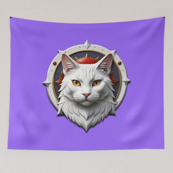 Item preview, WHITE CAT SHIELD (#9966FF) designed and sold by Marlon Oseguera.