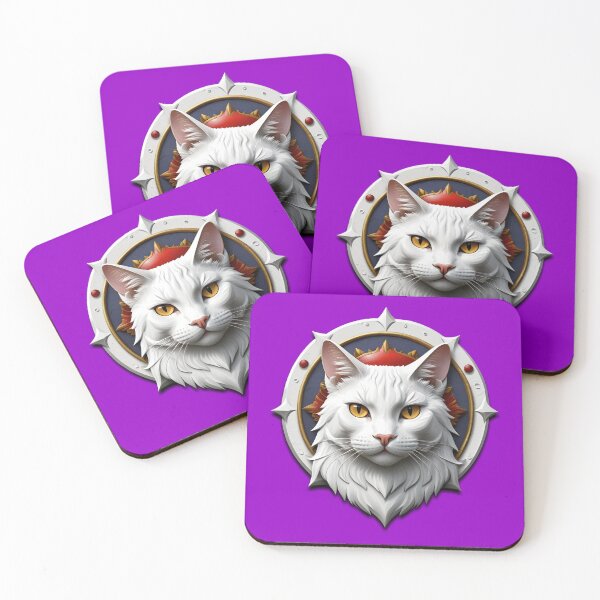 Item preview, WHITE CAT SHIELD (#9900CC) designed and sold by Marlon Oseguera.