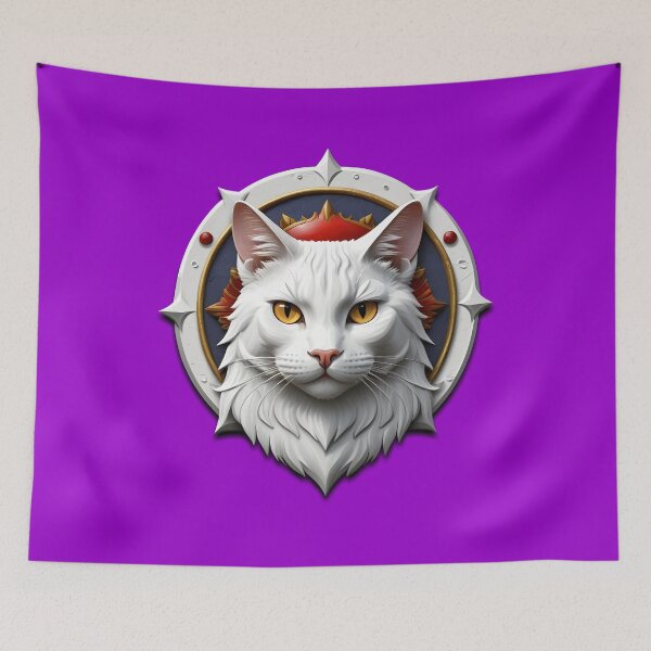 Item preview, WHITE CAT SHIELD (#9900CC) designed and sold by Marlon Oseguera.