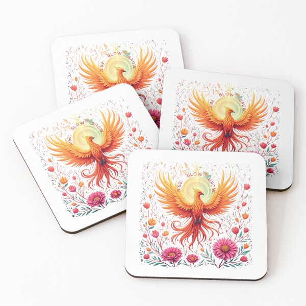 Item preview, Rise, Glow, and Grow. - Phoenix art, Floral Phoenix Rebirth designed and sold by HEI DesignPartners.