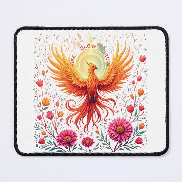 Item preview, Rise, Glow, and Grow. - Phoenix art, Floral Phoenix Rebirth designed and sold by HEI DesignPartners.