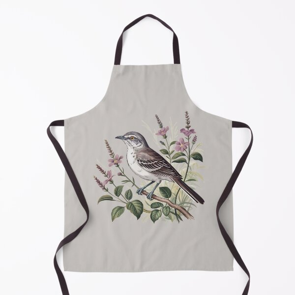 Item preview, Northern Mockingbird Among Pink Blooms designed and sold by BirdsnStuff.