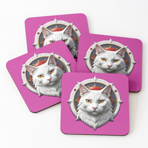 Item preview, WHITE CAT SHIELD (#CC3399) designed and sold by Marlon Oseguera.