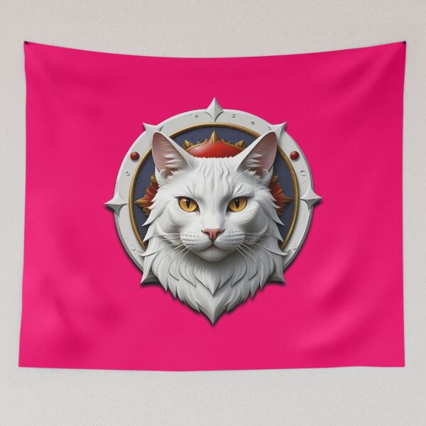 Item preview, WHITE CAT SHIELD (#FF0066) designed and sold by Marlon Oseguera.