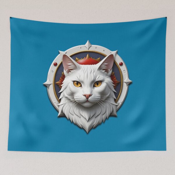 Item preview, WHITE CAT SHIELD (#027CAD) designed and sold by Marlon Oseguera.