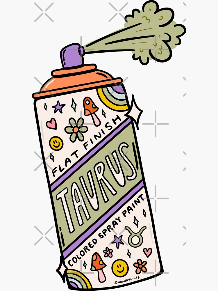 Thumbnail 3 of 3, Sticker, Taurus Spray Paint designed and sold by doodlebymeg.