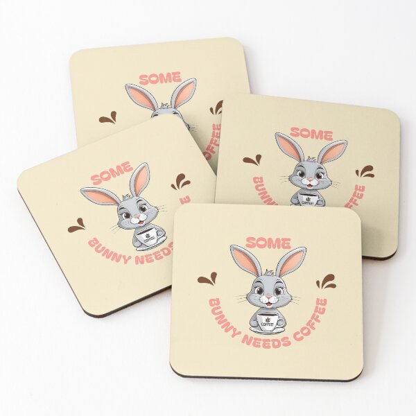Item preview, Some bunny needs coffee – cute bunny with coffee cup. Pink designed and sold by Pearl67.