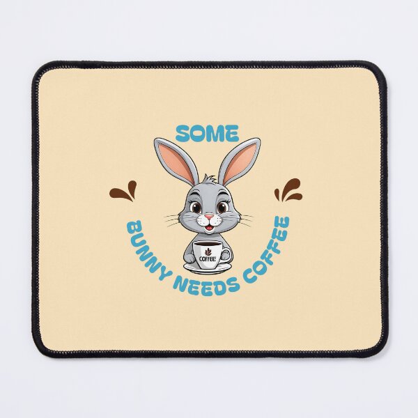 Item preview, Some bunny needs coffee – cute bunny with coffee cup. Blue designed and sold by Pearl67.