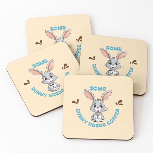 Item preview, Some bunny needs coffee – cute bunny with coffee cup. Blue designed and sold by Pearl67.