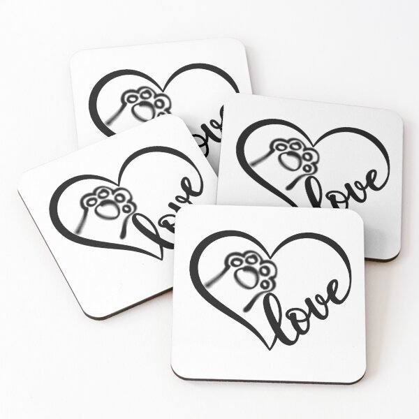 Item preview, Whisker Love Heart Art - Cat Paw Love Heart Item designed and sold by Shabby Script Archive | Digital Designer .