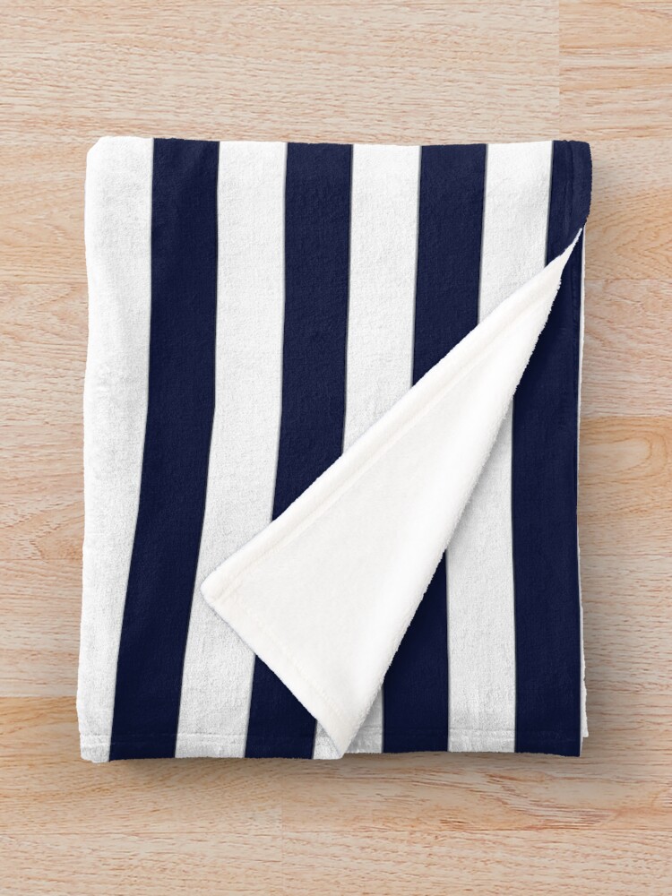 Alternate view of Anchor and Navy Blue Stripes Throw Blanket