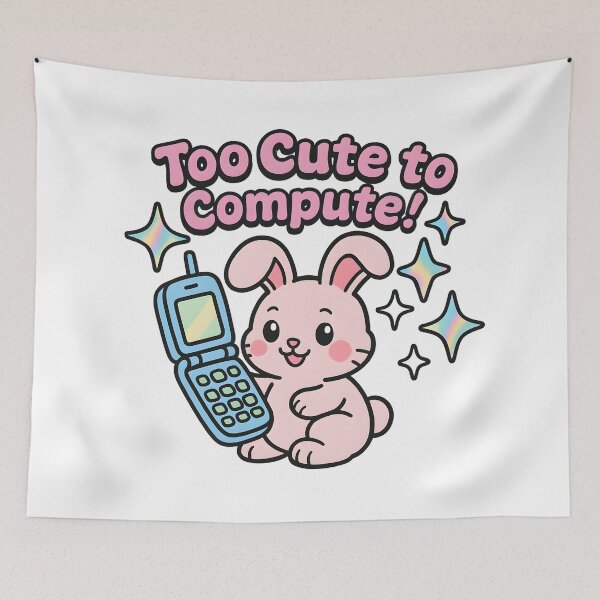 Item preview, Too Cute to Compute! - Retro Bunny Cell Phone Design designed and sold by AnnDesignStudio.