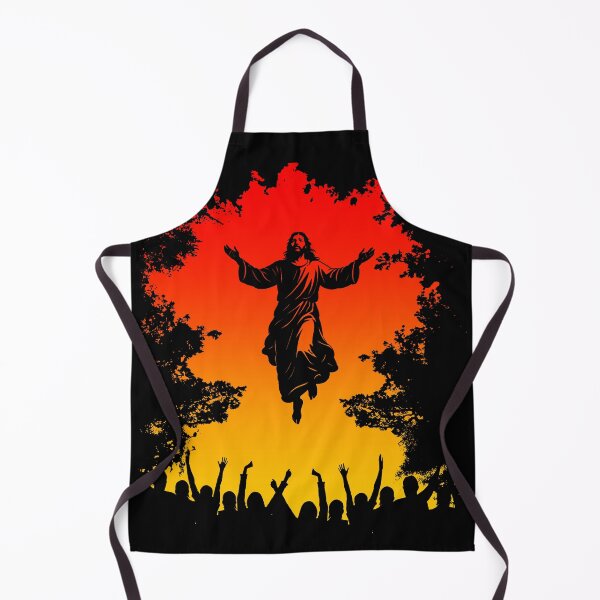 Item preview, Ascension Day Resurrection– Jesus Christ Rising Before the People Silhouette | Negative Trees image Orange Yellow designed and sold by ZechJohnRB.
