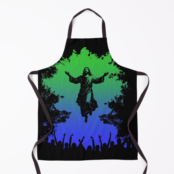 Item preview, Ascension Day Resurrection– Jesus Christ Rising Before the People Silhouette | Negative Trees image Blue & Green designed and sold by ZechJohnRB.