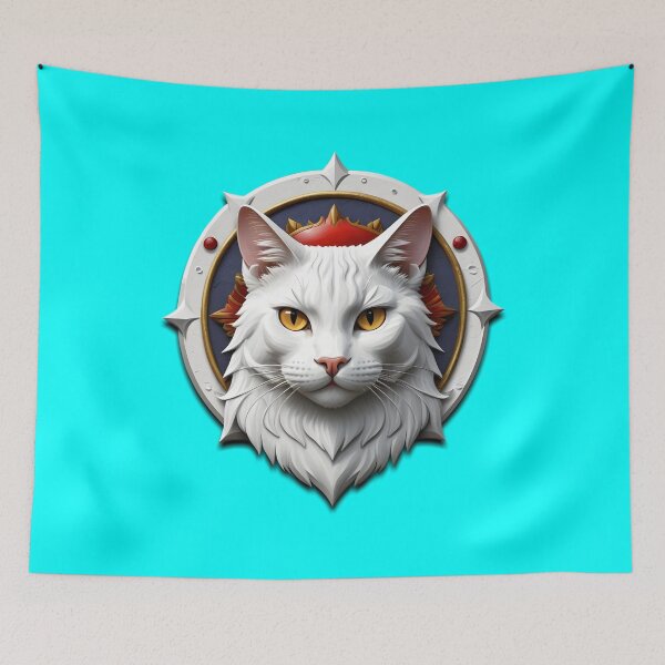 Item preview, WHITE CAT SHIELD (#00FFFF) designed and sold by Marlon Oseguera.