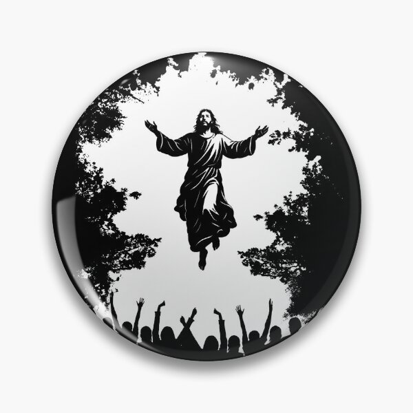 Item preview, Ascension Day Resurrection– Jesus Christ Rising Before the People Silhouette | Negative Trees image White designed and sold by ZechJohnRB.