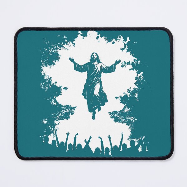 Item preview, Ascension Day Resurrection– Jesus Christ Rising Before the People Silhouette | Negative Trees image White designed and sold by ZechJohnRB.