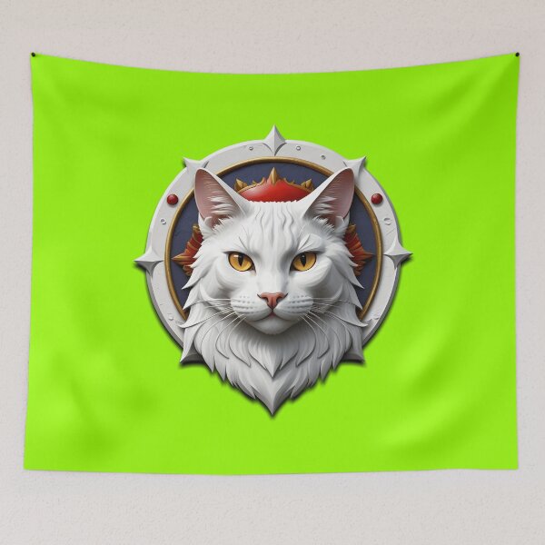 Item preview, WHITE CAT SHIELD (#99FF00) designed and sold by Marlon Oseguera.