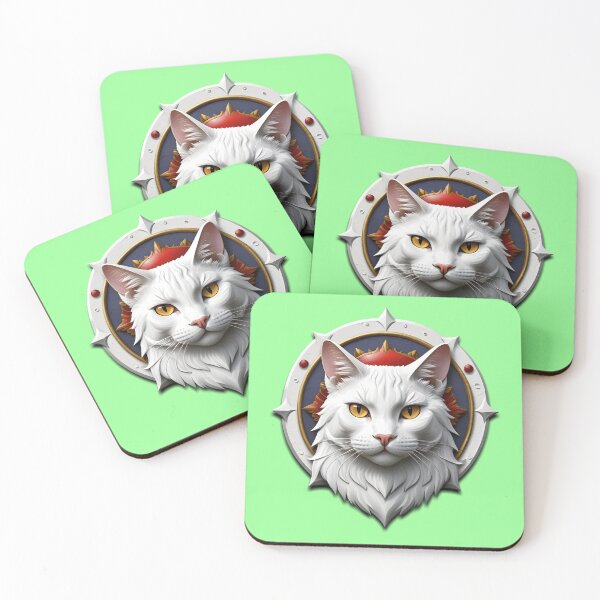 Item preview, WHITE CAT SHIELD (#99FF99) designed and sold by Marlon Oseguera.