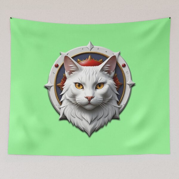 Item preview, WHITE CAT SHIELD (#99FF99) designed and sold by Marlon Oseguera.