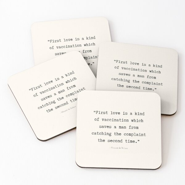 Item preview, A Quote about First Love by Honoré de Balzac designed and sold by Poemit.