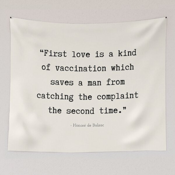 Item preview, A Quote about First Love by Honoré de Balzac designed and sold by Poemit.