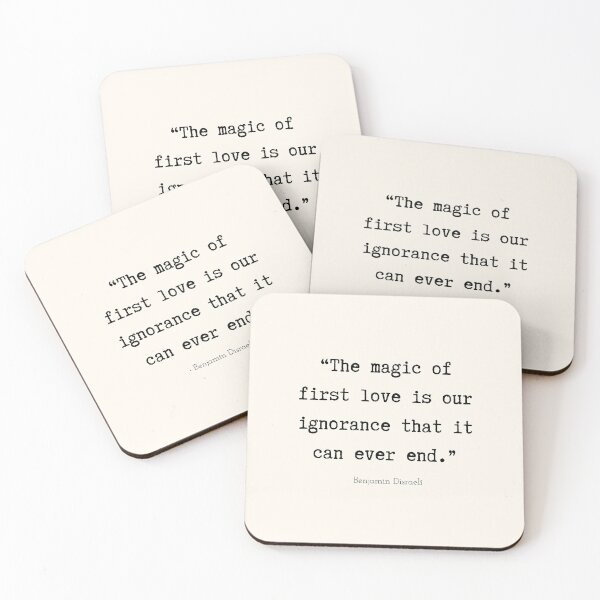 Item preview, A Quote about First Love by Benjamin Disraeli designed and sold by Poemit.