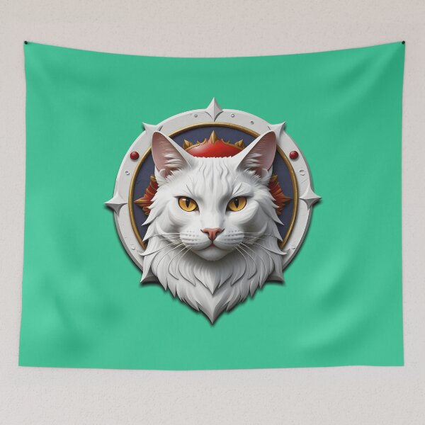 Item preview, WHITE CAT SHIELD (#33CC99) designed and sold by Marlon Oseguera.