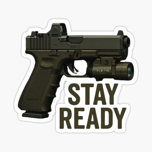 Artikel-Vorschau von Glock Tactical EDC Pistole mit Optik Stay Ready Prepper, designt und verkauft von BestDetailer.