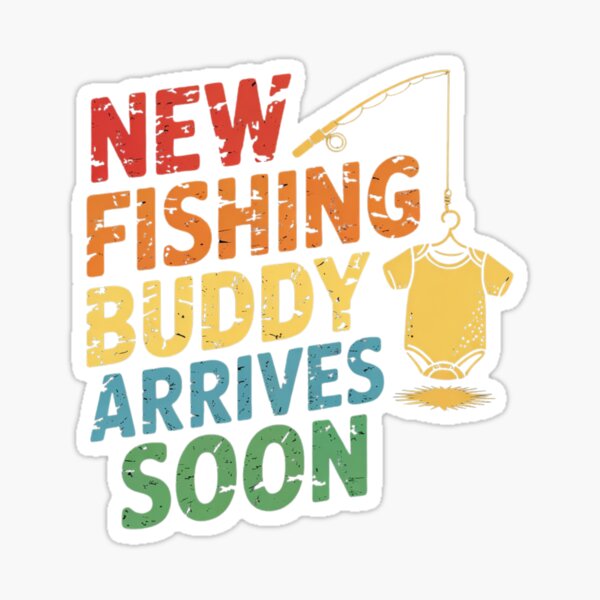 Item preview, New Fishing Buddy Arrives Soon – Vintage Distressed Baby Announcement Design designed and sold by MotivaChic.