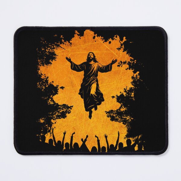 Item preview, Ascension Day Resurrection– Jesus Christ Rising Before the People Silhouette | Negative Trees image yellow designed and sold by ZechJohnRB.