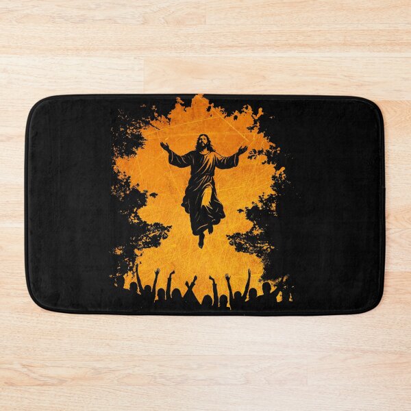 Item preview, Ascension Day Resurrection– Jesus Christ Rising Before the People Silhouette | Negative Trees image yellow designed and sold by ZechJohnRB.