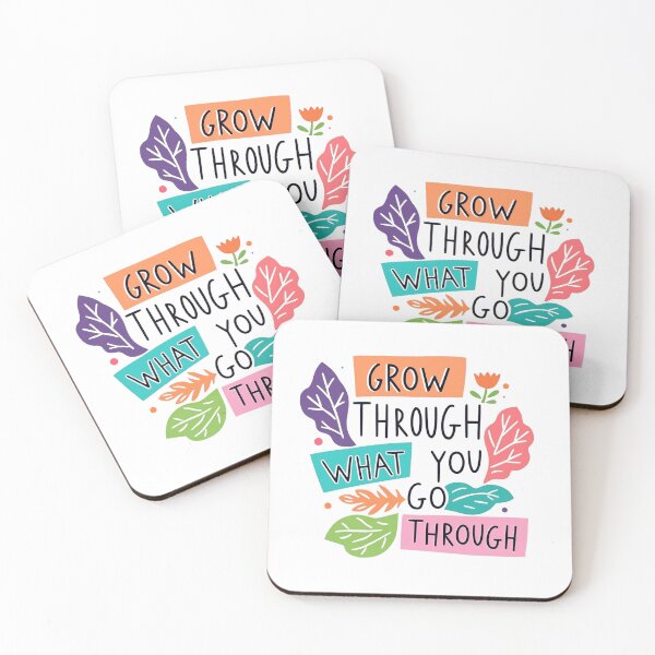 Item preview, Grow through what you go through florals flowers- motivational saying   designed and sold by SkeletonsDanger.