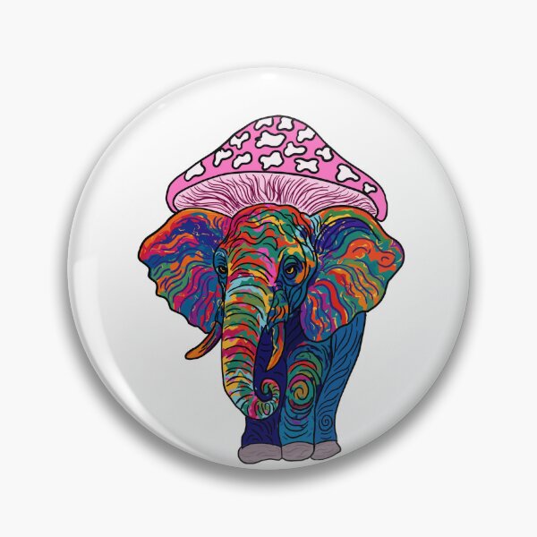 Item preview, Elephant with mushroom hat designed and sold by TheShroomiverse.