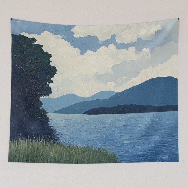 Item preview, Lake Towada | Post-impressionist painting style designed and sold by ComicsFactory.