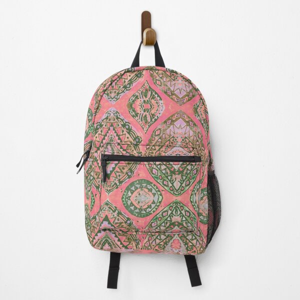 Item preview, Boho watercolor geometric almond shape pink green designed and sold by Alessandro Remo Mazzoni Remotextiles.