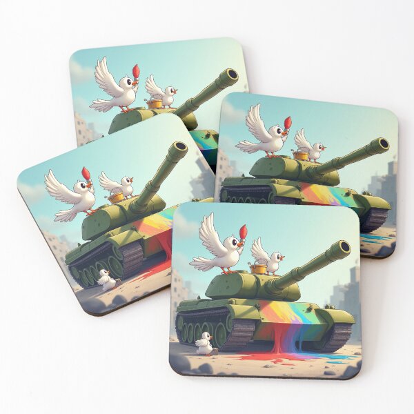 Item preview, Peace Doves Painting Rainbow Tank Art designed and sold by CosyCush.