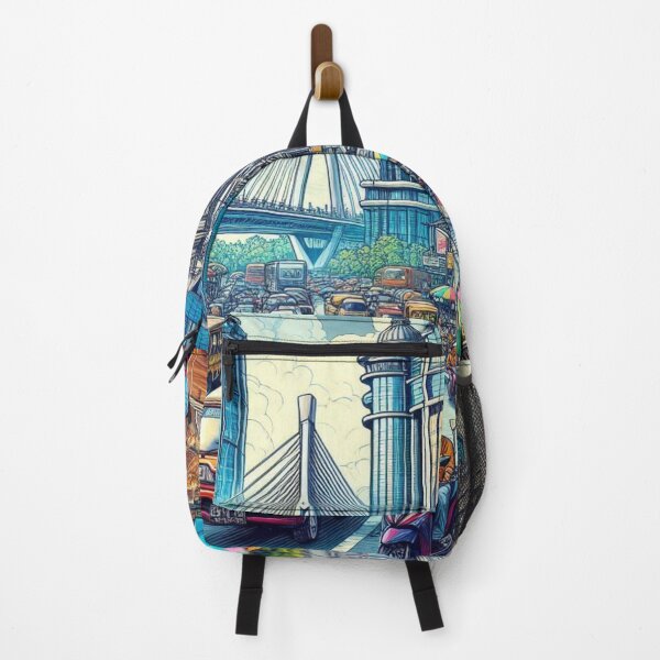 Item preview, Surabaya City Market Design – Vibrant AI Illustration for Clothing, Accessories & Indonesian Urban Travel-Inspired Fashion designed and sold by knalpot-design.