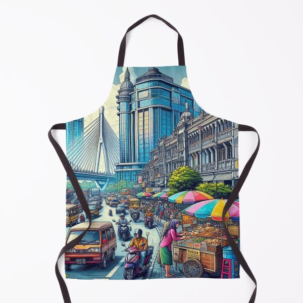 Item preview, Surabaya City Market Design – Vibrant AI Illustration for Clothing, Accessories & Indonesian Urban Travel-Inspired Fashion designed and sold by knalpot-design.