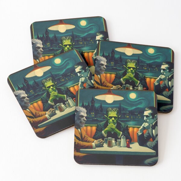 Item preview, Monster Nighthawks - Classic Horror Icons Meet Fine Art designed and sold by Very Peculiar.
