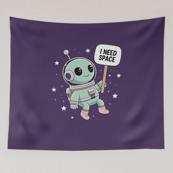 Item preview, I Need Space – Cute Astronaut in Space designed and sold by ApriNoeScor.