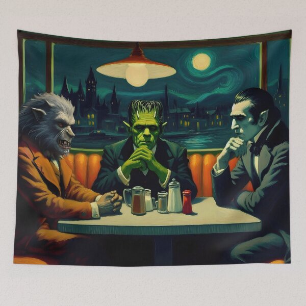 Item preview, Monster Nighthawks - Classic Horror Icons Meet Fine Art designed and sold by Very Peculiar.