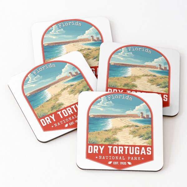 Item preview, Dry Tortugas National Park in Florida, USA Vintage Travel Art Badge designed and sold by MaateoDesign.