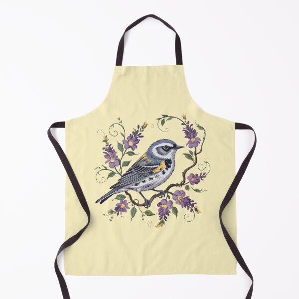 Item preview, Yellow-Rumped Warbler Surrounded by Lavender Blooms designed and sold by BirdsnStuff.