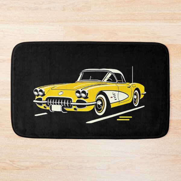 Aperçu de l'œuvre Corvette jaune 58 créée et vendue par TheArtOfCar.