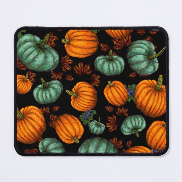 Item preview, Pattern of Pumpkins, Plums, and Autumn Leaves designed and sold by Scribblebard.