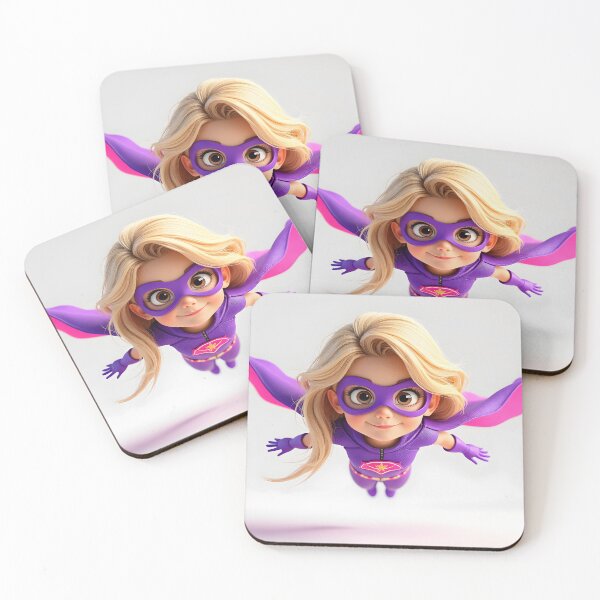 Item preview, 3D Illustration Cute Toddler Girl Wearing Superhero Outfit designed and sold by mystiquelicorne.