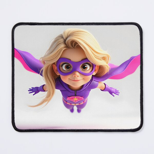 Item preview, 3D Illustration Cute Toddler Girl Wearing Superhero Outfit designed and sold by mystiquelicorne.