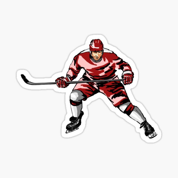 Ishockeyspiller på marken' Sticker