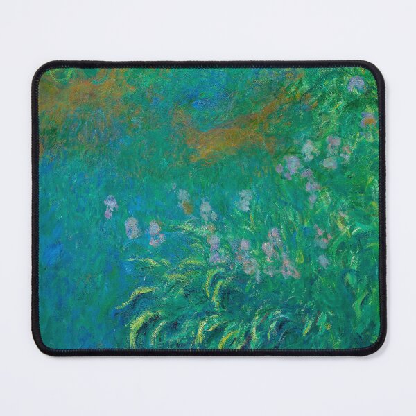 Item preview, Monet Irises lavender flowers blue teal water designed and sold by PureVintageLove.